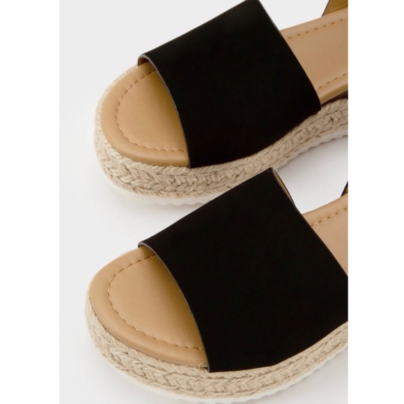 Black Espadrilles Platform Sandals Platform - Picture 4 of 8